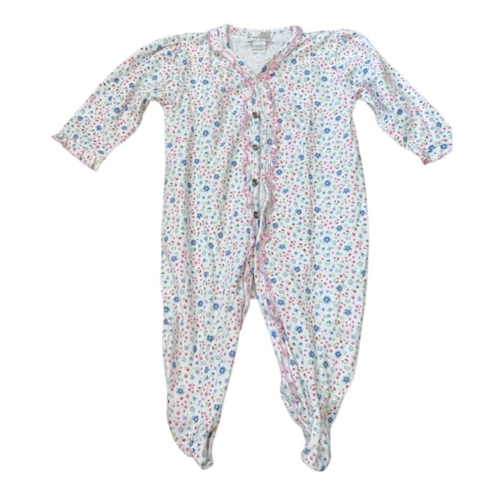 Baby Girl Kissy Kissy Floral Cotton Footie Size 6-9 Month